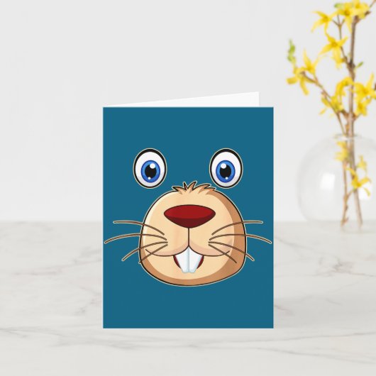 Respect The Groundhog Day Funny Groundhog Face  カード (黄色い花)