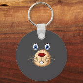 Respect The Groundhog Day Funny Groundhog Face  キーホルダー (正面)