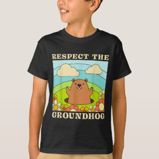 Respect The Groundhog Day Men Women Animal Retro 6 Tシャツ