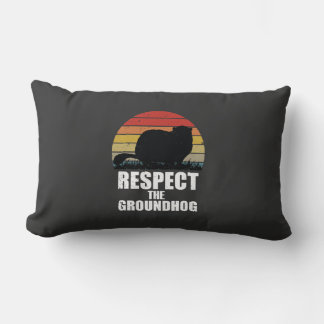 Respect the Groundhog – Funny Groundhog Day Design ランバークッション