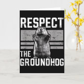 Respect The Groundhog Ground Hog Day Woodchuck Wil カード (黄色い花)