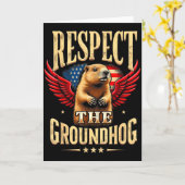 Respect The Groundhog Happy Groundhog Day 2025  カード (黄色い花)