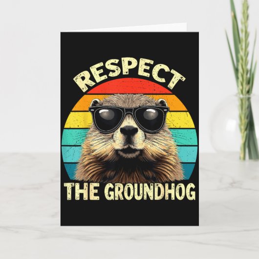 Respect The Groundhog Lover Vintage Animal Ground  カード (正面)