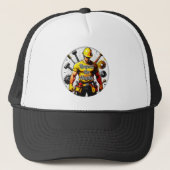 Respect the Hustle Construction Worker Design – La キャップ (正面)