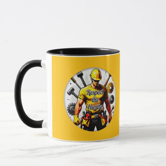 Respect the Hustle Construction Worker Design – La マグカップ (左)