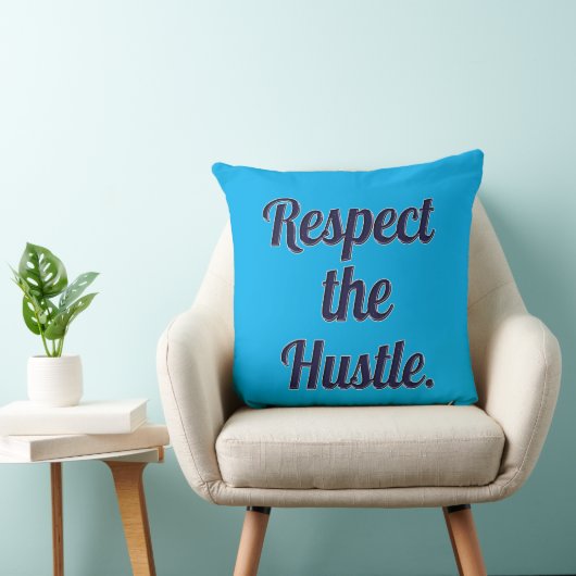 Respect the Hustle Script Design – Motivational Wo クッション (椅子)