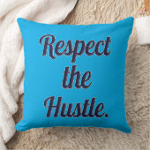 Respect the Hustle Script Design – Motivational Wo クッション (ブランケット)