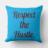 Respect the Hustle Script Design – Motivational Wo クッション (正面)