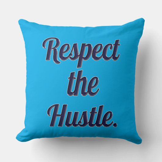 Respect the Hustle Script Design – Motivational Wo クッション (正面)