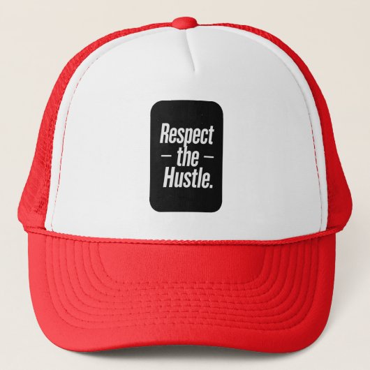 Respect the Hustle Typography Shirt – Motivational キャップ (正面)