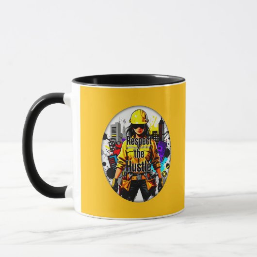 Respect the Hustle Worker Illustration – Industria マグカップ (左)