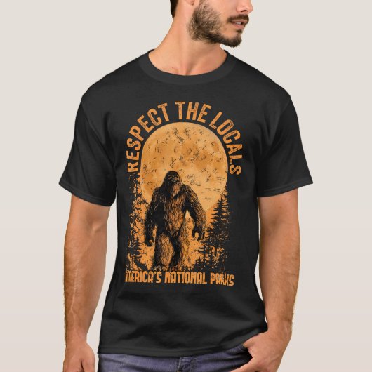 Respect The Locals Americas National Parks Sasquat Tシャツ (正面)