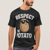 Respect The Potato For Boys Men Funny Vegetable Tシャツ (正面)