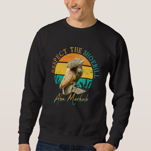 Respect The Shoebill Stork Art Abu Markub African スウェットシャツ (正面)