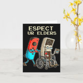Respect Ur Elders Retro Gaming Controller Funny  カード (黄色い花)