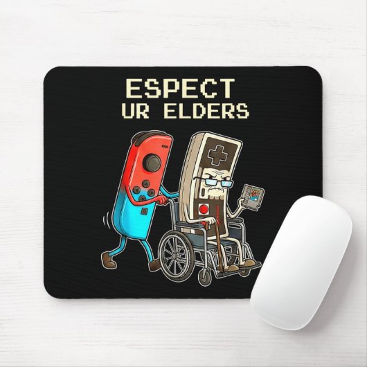 Respect Ur Elders Retro Gaming Controller Funny マウスパッド (マウス)
