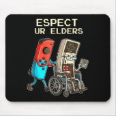 Respect Ur Elders Retro Gaming Controller Funny マウスパッド (正面)