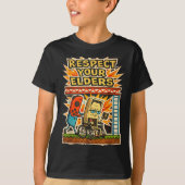 Respect Your Elders Funny Gamer Controller 80s Ret Tシャツ (正面)