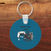 Respect Your Elders Funny Gaming 80s Style Old New キーホルダー (正面)