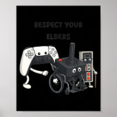 Respect Your Elders Funny Gaming 80s Style Old New ポスター (正面)