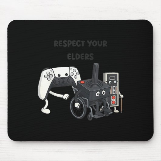 Respect Your Elders Funny Gaming 80s Style Old New マウスパッド (正面)