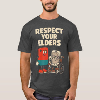 Respect Your Elders Funny Humor Gamer Gaming Retro Tシャツ