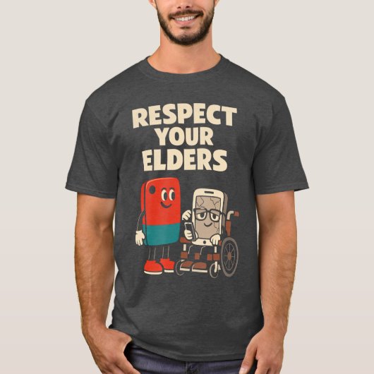 Respect Your Elders Funny Humor Gamer Gaming Retro Tシャツ (正面)