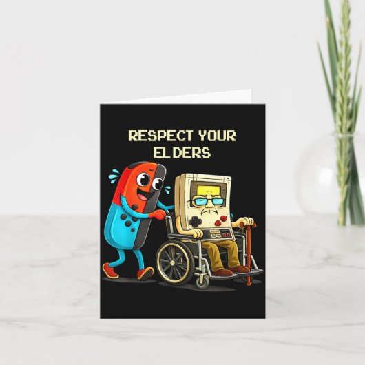 Respect Your Elders Funny Retro Gaming カード (正面)