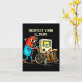 Respect Your Elders Funny Retro Gaming カード (黄色い花)