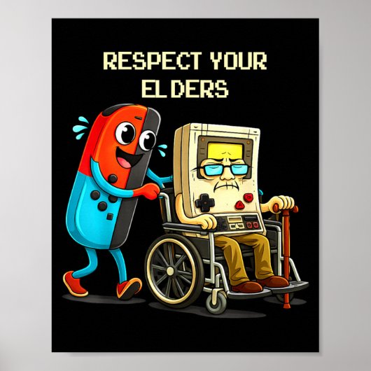 Respect Your Elders Funny Retro Gaming  ポスター (正面)