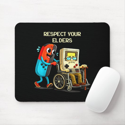 Respect Your Elders Funny Retro Gaming  マウスパッド (マウス)