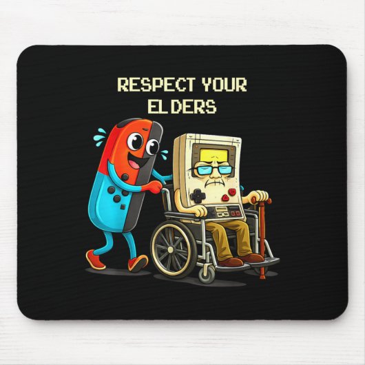 Respect Your Elders Funny Retro Gaming  マウスパッド (正面)