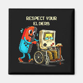 Respect Your Elders Funny Retro Gaming  マグネット (正面)