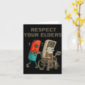 Respect Your Elders Funny Retro Gaming Clic Consol カード (黄色い花)