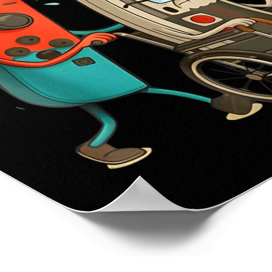 Respect Your Elders Funny Retro Gaming Clic Consol ポスター (角)