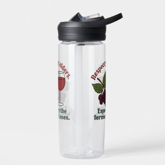 Respect Your Elders – Funny Wine Grape bottle ウォーターボトル (左面)