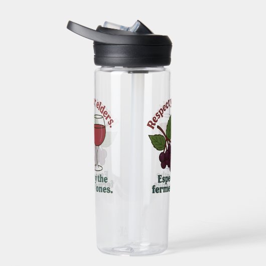 Respect Your Elders – Funny Wine Grape bottle ウォーターボトル (右面)