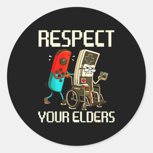 Respect Your Elders Gaming Clic  ラウンドシール (正面)