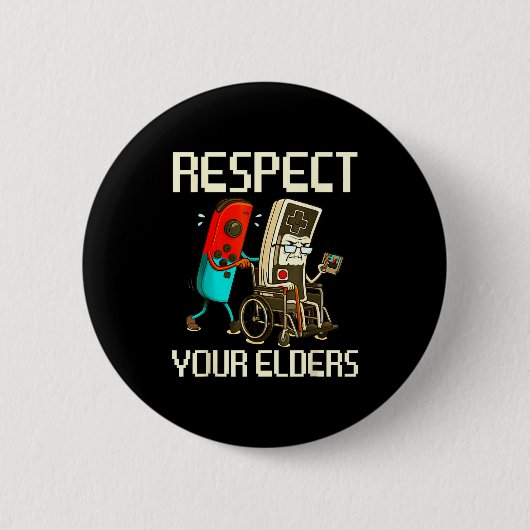 Respect Your Elders Gaming Clic  缶バッジ (正面)