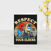Respect Your Elders Gaming Control 80s Retro Funny カード (黄色い花)
