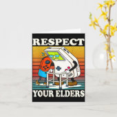 Respect Your Elders Gaming Control 80s Retro Funny カード (黄色い花)