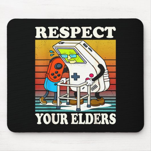 Respect Your Elders Gaming Control 80s Retro Funny マウスパッド (正面)