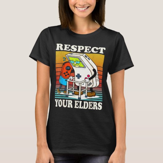 Respect Your Elders Gaming Control 80s Retro Funny Tシャツ (正面)
