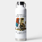Respect Your Elders Gaming Control Retro Funny ウォーターボトル (正面)