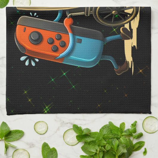 Respect Your Elders Gaming Control Retro Funny キッチンタオル (折り畳み)