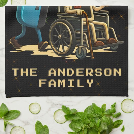 Respect Your Elders Gaming Control Retro Funny キッチンタオル (折り畳み)