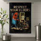 Respect Your Elders Gaming Control Retro Funny キッチンタオル