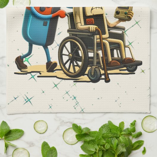 Respect Your Elders Gaming Control Retro Funny キッチンタオル (折り畳み)