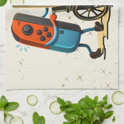 Respect Your Elders Gaming Control Retro Funny キッチンタオル (折り畳み)