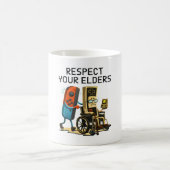 Respect Your Elders Gaming Control Retro Funny コーヒーマグカップ (中央)